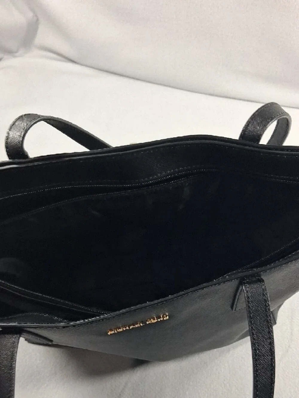 Michael Kors Black Saffiano Tote with Gold Logo - Picture 7 of 11